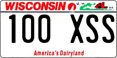 WI license plate 100XSS