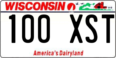 WI license plate 100XST