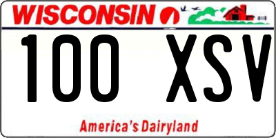 WI license plate 100XSV