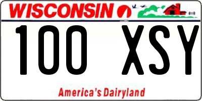 WI license plate 100XSY