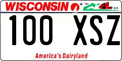 WI license plate 100XSZ