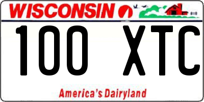 WI license plate 100XTC