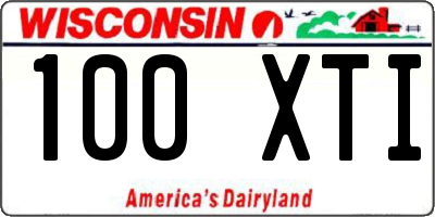 WI license plate 100XTI