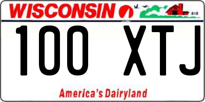 WI license plate 100XTJ