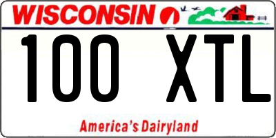 WI license plate 100XTL
