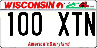 WI license plate 100XTN