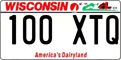 WI license plate 100XTQ