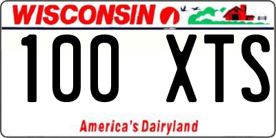 WI license plate 100XTS