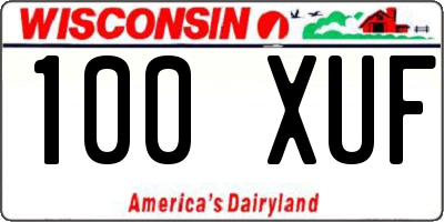 WI license plate 100XUF