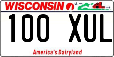 WI license plate 100XUL