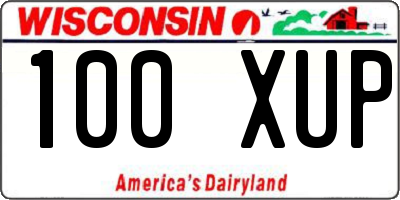 WI license plate 100XUP