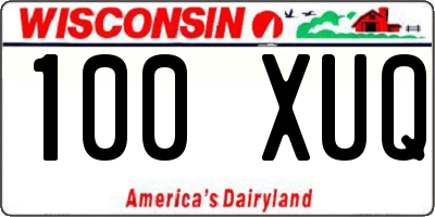 WI license plate 100XUQ