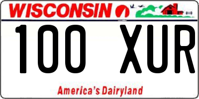 WI license plate 100XUR