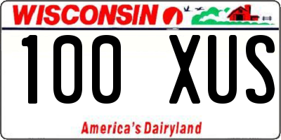 WI license plate 100XUS