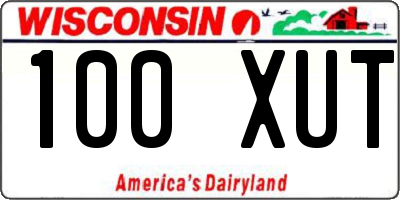 WI license plate 100XUT