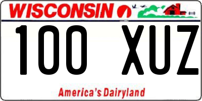 WI license plate 100XUZ