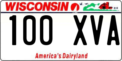 WI license plate 100XVA