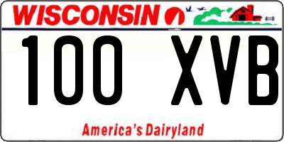 WI license plate 100XVB