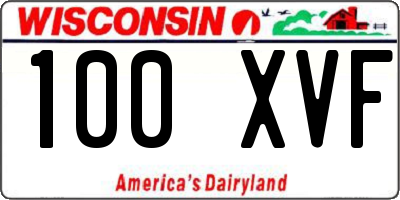WI license plate 100XVF