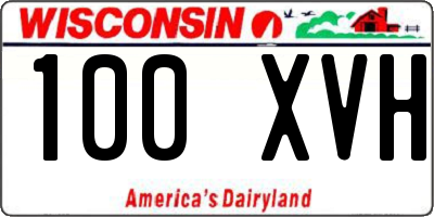 WI license plate 100XVH