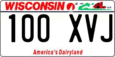WI license plate 100XVJ