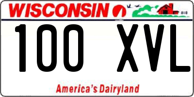 WI license plate 100XVL