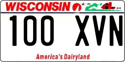 WI license plate 100XVN