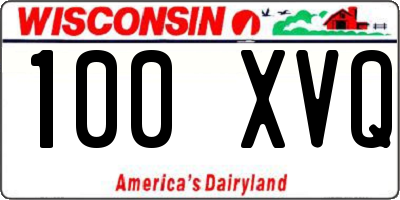 WI license plate 100XVQ