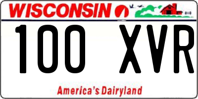 WI license plate 100XVR