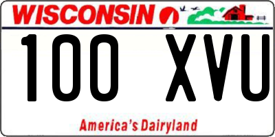 WI license plate 100XVU
