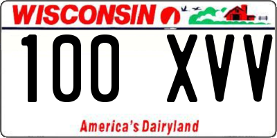 WI license plate 100XVV