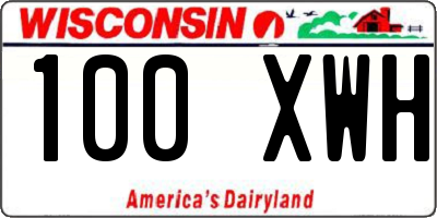 WI license plate 100XWH