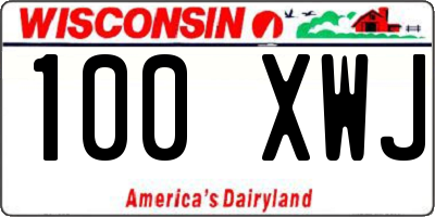 WI license plate 100XWJ