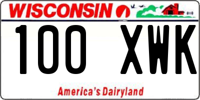 WI license plate 100XWK