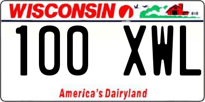WI license plate 100XWL