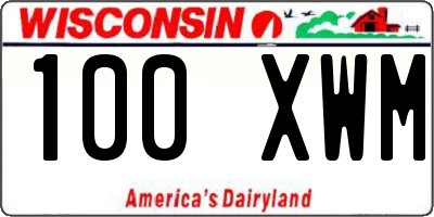 WI license plate 100XWM