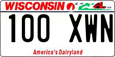 WI license plate 100XWN