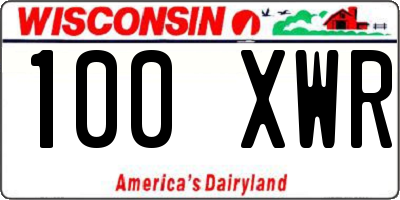 WI license plate 100XWR