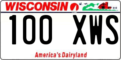 WI license plate 100XWS