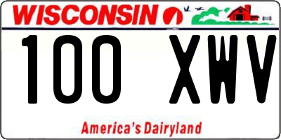 WI license plate 100XWV