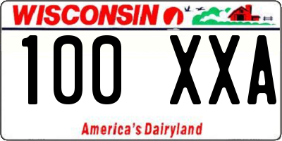 WI license plate 100XXA