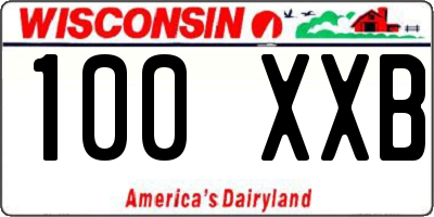 WI license plate 100XXB