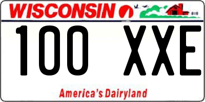 WI license plate 100XXE