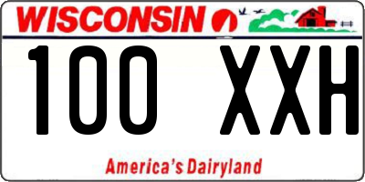 WI license plate 100XXH