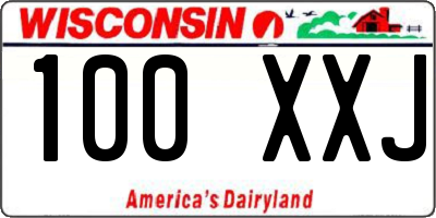WI license plate 100XXJ