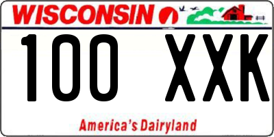 WI license plate 100XXK