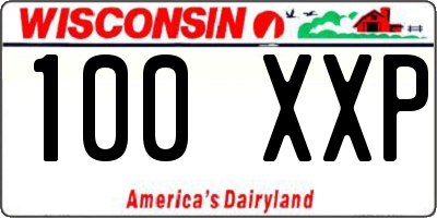 WI license plate 100XXP
