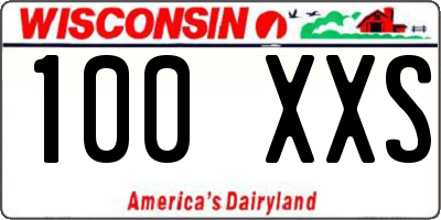 WI license plate 100XXS