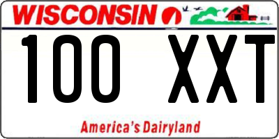 WI license plate 100XXT