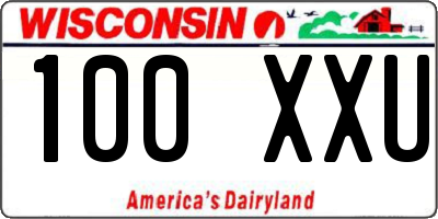 WI license plate 100XXU